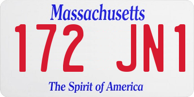 MA license plate 172JN1