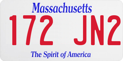 MA license plate 172JN2