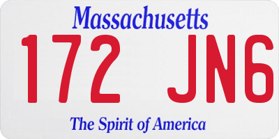 MA license plate 172JN6