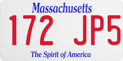 MA license plate 172JP5