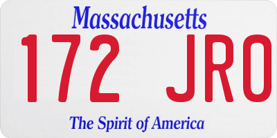 MA license plate 172JR0