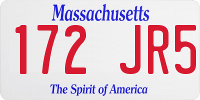 MA license plate 172JR5