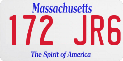 MA license plate 172JR6