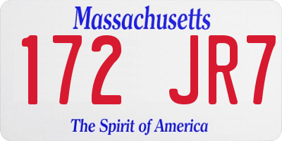 MA license plate 172JR7