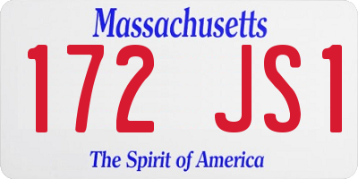 MA license plate 172JS1