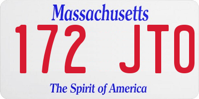 MA license plate 172JT0