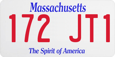 MA license plate 172JT1