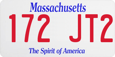 MA license plate 172JT2