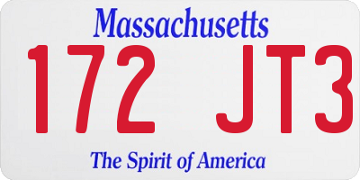 MA license plate 172JT3