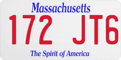 MA license plate 172JT6