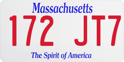 MA license plate 172JT7