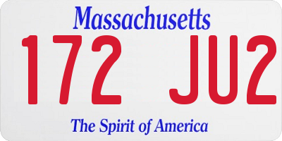 MA license plate 172JU2