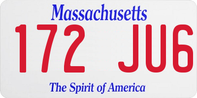 MA license plate 172JU6