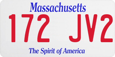 MA license plate 172JV2