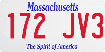 MA license plate 172JV3