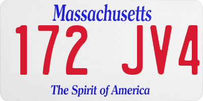 MA license plate 172JV4