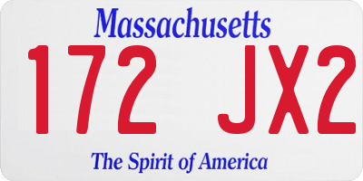 MA license plate 172JX2