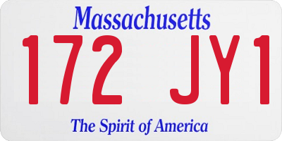 MA license plate 172JY1