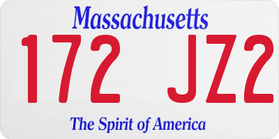 MA license plate 172JZ2
