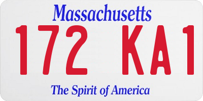 MA license plate 172KA1