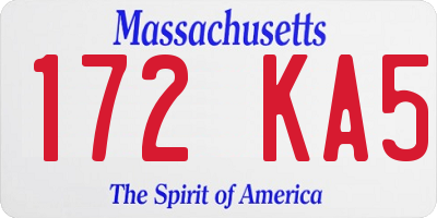 MA license plate 172KA5