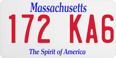MA license plate 172KA6