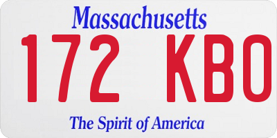 MA license plate 172KB0