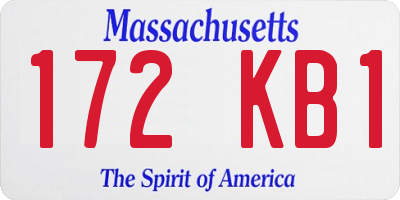 MA license plate 172KB1