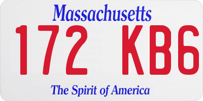 MA license plate 172KB6
