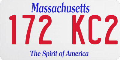 MA license plate 172KC2