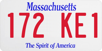 MA license plate 172KE1