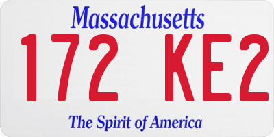 MA license plate 172KE2