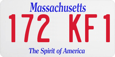MA license plate 172KF1