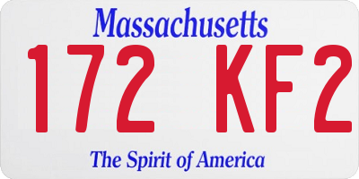 MA license plate 172KF2