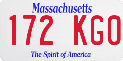 MA license plate 172KG0