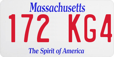 MA license plate 172KG4