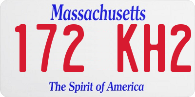 MA license plate 172KH2