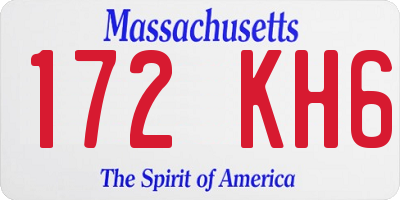 MA license plate 172KH6