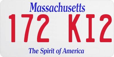 MA license plate 172KI2