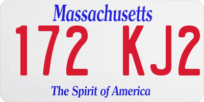 MA license plate 172KJ2