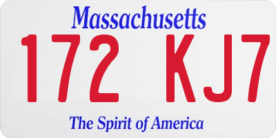 MA license plate 172KJ7