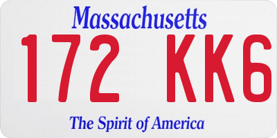 MA license plate 172KK6