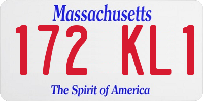 MA license plate 172KL1