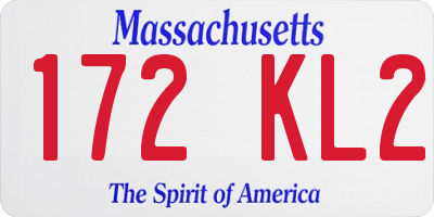 MA license plate 172KL2
