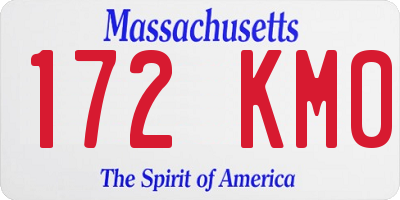 MA license plate 172KM0