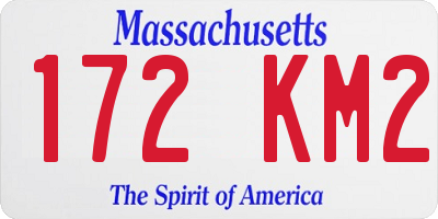 MA license plate 172KM2