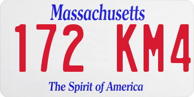 MA license plate 172KM4