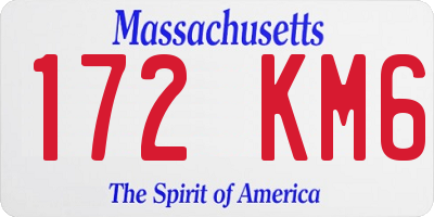 MA license plate 172KM6