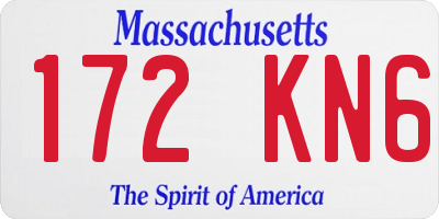 MA license plate 172KN6