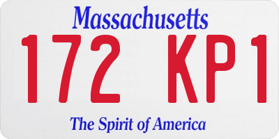 MA license plate 172KP1